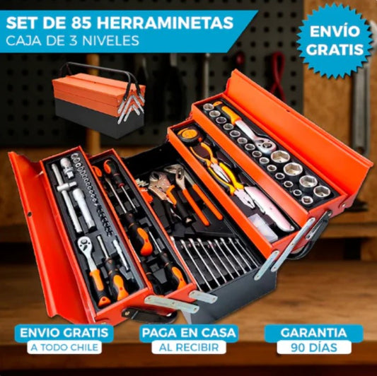 FixPro 60+25 DE REGALO Caja de herramientas Juego de 85 piezas 25 Son de regalo